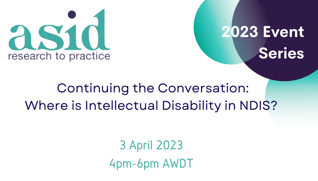 WA Event | Where is intellectual disability in the NDIS? | 3 April 4pm – 6pm AWDT