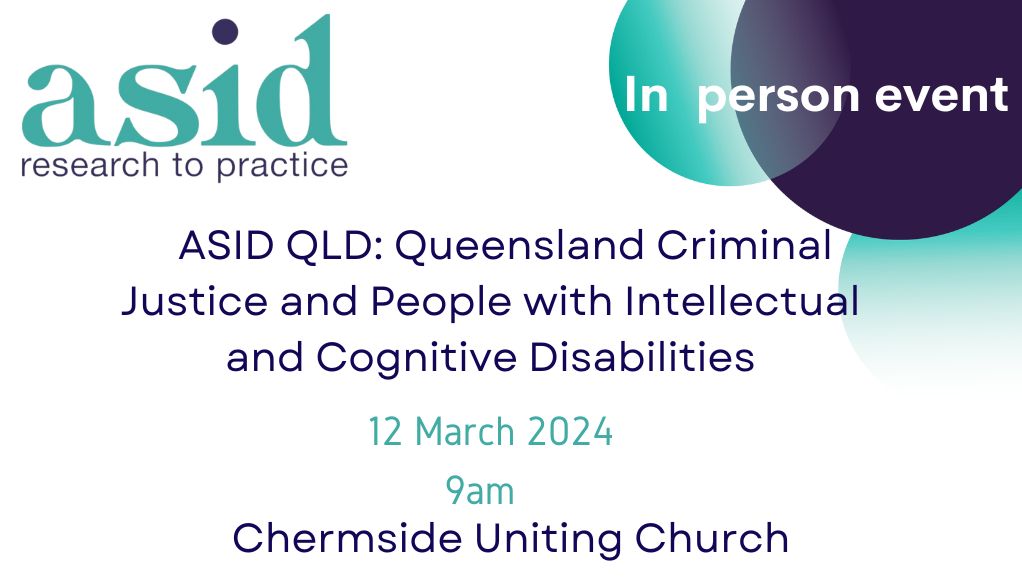 QLD Event | Criminal Justice System and People with Intellectual and Cognitive Disabilities | 12 March 9am-2pm