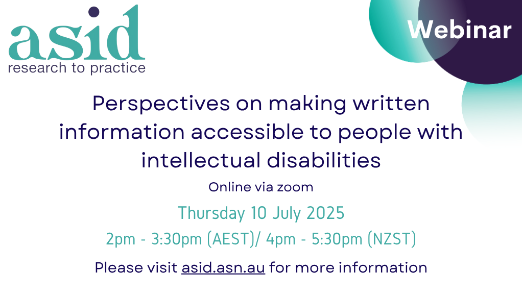 2025 | Perspectives on making written information accessible to people with intellectual disabilities