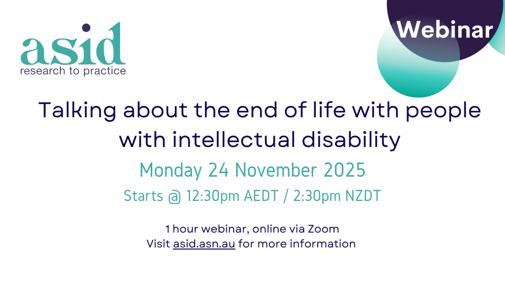 2025 | Talking about the end of life with people with intellectual disability